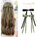 Hair Clip Bow Y2K Style Balletcore Long Bow Flat Clips Balletcore Hairpin Bow Elegant Hair Clip for Bunches D type 6 piece set - Buy Online on SooperMarket.com