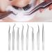 Stainless Steel 8-Part Eyelash Tweezers Set - Ergonomic Design & Fine Lace for Precision - Perfect for Eyelash Extensions - Buy Online on SooperMarket.com