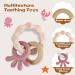 Vicloon Teething Toys for Baby Silicone and Wood Teether Baby Teether Toys Teether Chew Toy Easy to Hold and Clean Up Octopus Teething Toy Silicone chewlery for Boys&Girls (Beige) - Buy Online on SooperMarket.com