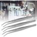 HEEPDD 5-Pack Stainless Steel Curved & Straight Tweezers for Eyelash Extensions | Precision Pointed Tips | International Shipping Available - Buy Online on SooperMarket.com