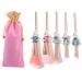 HTPARY 5Pcs Stitch Makeup Brush Set Stitch Theme Cosmetic Brushes for Powder Eyeshadow Blushes Lips Portable Makeup Brush Set Lovely Stitch Gifts for Girl Women(Pink-B)
