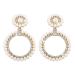 Chargances Boho Baroque Round Pearl Hoop Dangle Earrings with Crystal Accents - Gold | Fashion Stud Earrings for Women and Girls - Buy Online on SooperMarket.com