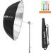 Godox UB-105S 41.3 Silver Parabolic Deep Reflective Umbrella with Diffuser Cover - Photography Studio Soft Light Umbrella - Buy Online on SooperMarket.com