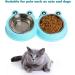 Premium Stainless Steel Double Pet Bowls | No-Slip Cute Modeling | Sky Blue | For Dogs, Cats, Rabbits, and Other Pets - Buy Online on SooperMarket.com