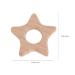 ABOOFAN 5pcs Wooden Star Teething Rings for Babies - Khaki | Baby Chew Toy with Silicone Teether | 5.5x5.5cm - Buy Online on SooperMarket.com