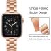 OMIU Thin Band Compatible with Apple Watch - Premium Stainless Steel Metal Replacement Wristband for iWatch 38mm/40mm/41mm - Rose Gold - Adjustable Strap for Women and Men - Buy Online on SooperMarket.com