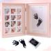 Mikytoper Baby Hand and Footprint Kit Baby Framed Photo Kit Anniversary Growth Record Baby Gifts Reusable Ink Cartridge Photo Frame (Foldable Pink)