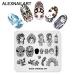Chinese Style Nail Stamp Plate Set - 4 Origami Spring Designs for DIY Nail Art | Beijing Opera Templates - Buy Online on SooperMarket.com