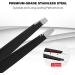 Classycoo Professional Eyebrow Tweezers Set - 4Pcs Stainless Steel Precision Kit for Eyebrows, Facial Hair, Ingrown Hair & Splinter Removal - Black - Buy Online on SooperMarket.com