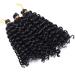 Tess Curly Crochet Hair Extensions - Short Water Wave 8 Synthetic Braids | 3 Bundles Natural Black (90g) - Buy Online on SooperMarket.com