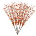 5pcs Artificial Berry Branch Christmas Ornaments Christmas Decoration Christmas Garland Berry Artificial Tree Picks Holly Berry Sprigs Plants Decor Plastic Small Fruit Halloween Orange 30x5cm