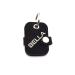 Copter farm dog brand bag for dogs on the collar |With engraving push button |Art leather real leather |Dog brand |Individually engraved on both sides (black rectangle) black rectangle