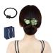 LONGLUAN Rhinestone Flower Hair Clip Elegant Lazy Hair Curler Elegant Meatball Head Hair Anti-Slip Hairpins Reusable Spiral Hair Braid Braiding Clips DIY Hair Styling Accessories (Green)