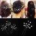 25 Pack Flower Leaf Pearl Bridal Hair Pins Clips - U-Shaped Barrettes with Rhinestone Crystal - Wedding Hair Accessories for Women, Girls, Brides - Buy Online on SooperMarket.com