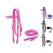 Tahoe Tack Plain Double Layer Nylon Headstall with Reins, Multiple Colors & Sizes Available Pink Full