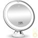 10X Magnifying Makeup Mirror with Lights, 3 Color Lighting, Bathroom Shower Mirror with Suction Cup, Intelligent Switch, 360 Degree Rotation, Portable for Detailed Makeup, Close Skincare White Medium