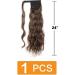 Prinfantasy One Piece Curly Wrap Around Ponytail Hair Extension - Brown Synthetic Wave Long Hairpiece - 24 inch - Buy Online on SooperMarket.com