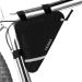 Qitidasen bicycle triangular bag waterproof bike front tube frame pocket double -sided reflective decoration makes night trips safer (black)