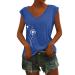 Short Sleeve T Shirts Clothing Woman T-Shirt Casual Black Clothing Top Women's Floral Pattern for Women Crop Tops Shirt Shirts Top Women's Summer Tank Top 3-blue XXL