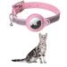 Kocnydey leather reflective Airtag cat collar anti-wing cat collar with adjustable bracket & bell integrates Apple Air day cat neck for cats small dogs (pink) s (23-30cm) pink