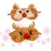 NOLITOY Christmas Deer Eye Mask - 2pcs Plush Blackout Sleep Masks | Furry Animal Eye Shades for Travel & Relaxation - Buy Online on SooperMarket.com