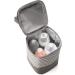 LCY Insulated Baby Bottle Cooler Bag - Grey & White Waves | Fits 4 Bottles | Hanging Strap Included - Buy Online on SooperMarket.com
