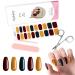 Kalolary Gel Nail Polish Strips Nail Gel Art Sticker Waterproof Full Nail Wraps Decal Sets with Scissors Nail File and Stick for Women Girls Nail Art Decor (UV/LED Lamp Required)-7