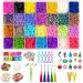 WISHTIME Rubber Band Bracelet Kit for Girls Toys - 11700+ PCS DIY Bracelet Making Kit Includes 10000+ Bands in 28 Colors, 175 Beads, 30 Charms, 5 Tassels, 5 Crochet Hooks, 3 Hair Clips