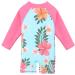 HUAANIUE Baby Girls Short Sleeve One Piece Swimsuit | UPF 50+ Sun Protection | Cyanflower Swimwear | 2-3 Years - Buy Online on SooperMarket.com