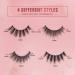 Parriparri 20 Pairs Natural Look Wispy Eye Lashes - 4 Styles, Soft Faux Mink Volume Lashes, Easy to Apply - Fluffy 3D Mink Lashes - Buy Online on SooperMarket.com