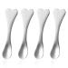 Metal Makeup Spatula 4 Pieces Facial Massage Scoop Mini Beauty Spoons Heart-shaped Skincare Applicator Brush Reusable Cosmetic Tools for Face Mask Cream Lotions Moisturizers