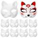 Holidyoyo Unmalte Cat masks to make yourself white paper masks 30 unmounted cat-half masks blank masks masks simple masqueremian mask paintable Halloween masks