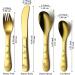 Evanda Gold Toddler Utensils Gold Titanium Coated 4 Pieces Stainless Steel Toddler Silverware Set Kids Utensils Forks and Spoons Mirror Polished Smooth Round Tableware and Dishwasher Safe 2.gold - Buy Online on SooperMarket.com