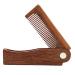 Natural Wooden Beard Comb for Men - Folded Mustache & Beard Brush | Antistatic Pocket Beard Care Tool - Buy Online on SooperMarket.com