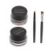 KALLORY 2pcs Black Waterproof Eyeliner Smudge Proof Eyeliner Eye Shadow Cream Eyeshadow Gel Water Proof 1 count (Pack of 1) As Shown