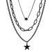 Oralgos fashionable necklace made of alloy pentasstar shape collarbone chains versatile collar accessory jewelry for women alloy + iron chain