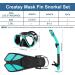 Createy Snorkel Set | Panoramic View Diving Mask, Trek Fin, Dry Top Snorkel - Green | S/M Adults 4.5-8.5 - Buy Online on SooperMarket.com