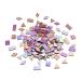 Iridescent Mosaic Glass Tiles 200 Pieces Stained Glass Tile Pieces for Mosaic Craft  4 Shapes Assortment Autumn
