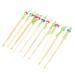 Qtqgoitem 10Pcs Cartoon Design Wooden Earpick Ear Wax Remover w Hanging Strap (Model: 23a 3cb db0 e27 d27)