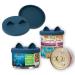 OHMO 2 Pack Cat Food Can Lids, Small Size (3 oz) Silicone Pet Food Can Lids Covers for 2.5 oz Cat Food Cans, Dark Blue 3oz Dark Blue