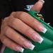 RUNRAYAY Medium Length French Tips Press on Nails with Designs Nude White Acrylic Nails Press On Stick on Nails for Women Glue on Nails Fake Nails for Nail Art Manicure Decoration