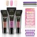 3 Colors UV Gel Nail Extension Builder Gel (Nude Rose Pink Clear Nude) Nude Rose Pink Nude Clear