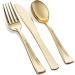 125 Piece Gold Dinnerware Party Set - Elegant Disposable Plates and Silverware for 25 Guests - Perfect for Weddings and Birthday Parties - Buy Online on SooperMarket.com