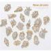 Shiny Gold Nail Art Charms Set - DIY Nail Jewelry with Zircon Alloy Gemstones - Buy Online on SooperMarket.com