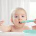 Vicloon Baby Fork and Spoon Set - Silicone Self Feeding Utensil for Infant Toddler - Easy Grip Toddler Cutlery Kit - Blue - Buy Online on SooperMarket.com