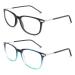 CGID CN79 Classic nerd glasses ellipse 40s 50s panto glasses vintage look clear lens Z 2 Pack Matte Black & Blue