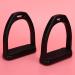 Doact Iron Stirrups for Adolescents & Adults - Secure Black Rubber & Plastic Dressage Stirrups | Medium 13 | Perfect for Children & Horses - Buy Online on SooperMarket.com