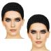 Etercycle 2 Pieces Mesh Crochet Hair Net Snoods  Soft Rayon Knit Crochet Hairnet Hair Cover Accessory Crocheted Sleep Cap for Women (Black)