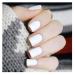 Yalice White Press on Nail Square Short Fake Nails Acrylic Full Cover Glossy Stick on Nails Prom Fingernails Wedding False Nails for Women and Girls 24Pcs