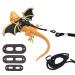 1 Set Adjustable Lizard Leash Bearded Dragon Harness Reptile Leather Harness Bearded Dragon Rope Reptile Leather Rope with Bat Wings for Lizard Amphibians Chameleons Small Pet Animals